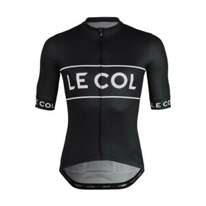 LE COL Cyklistický dres s krátkým rukávem - SPORT LOGO - černá/bílá XL