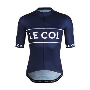 LE COL Cyklistický dres s krátkým rukávem - SPORT LOGO - bílá/modrá 2XL
