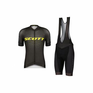SCOTT Cyklistický krátký dres a krátké kalhoty - RC PRO SS - šedá/žlutá/černá