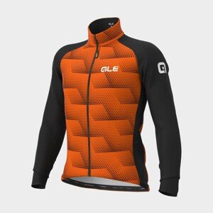 ALÉ Cyklistická zateplená bunda - SOLID SHARP - oranžová/černá 2XL
