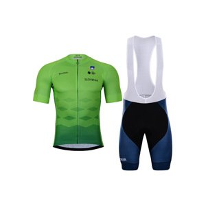 BONAVELO Cyklistický krátký dres a krátké kalhoty - SLOVENIA 2022 - modrá/zelená