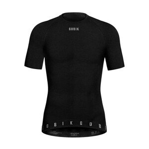 GOBIK Cyklistické triko s krátkým rukávem - WINTER MERINO - černá M