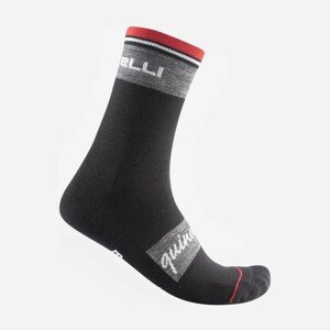 CASTELLI Cyklistické ponožky klasické - QUINDICI SOFT MERINO - černá L-XL