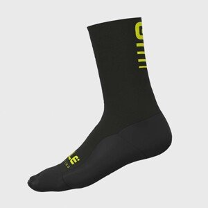 ALÉ Cyklistické ponožky klasické - STRADA 2.0 WINTER - černá/žlutá M