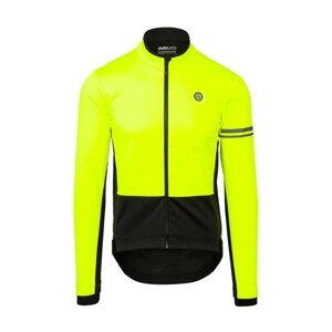 AGU Cyklistická zateplená bunda - WINTER ESSENTIAL - černá/žlutá XL