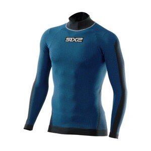 SIX2 Cyklistické triko s dlouhým rukávem - TS3 II - modrá XL-2XL