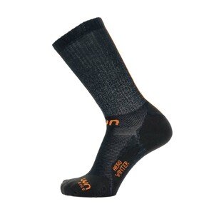 UYN Cyklistické ponožky klasické - AERO WINTER - černá/oranžová 42-44