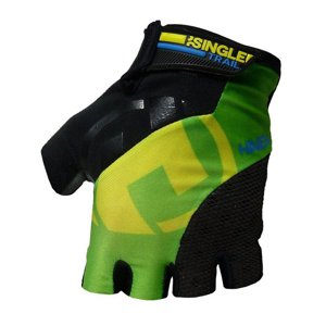 HAVEN Cyklistické rukavice krátkoprsté - SINGLETRAIL - černá/zelená XL