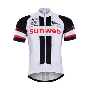 BONAVELO Cyklistický dres s krátkým rukávem - SUNWEB 2017 - bílá/černá XS