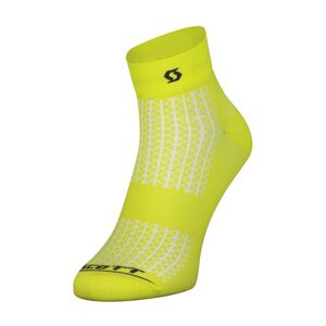SCOTT Cyklistické ponožky kotníkové - PERFORMANCE QUARTER - černá/žlutá 42-44