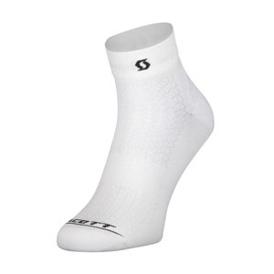 SCOTT Cyklistické ponožky kotníkové - PERFORMANCE QUARTER - bílá/černá 45-47