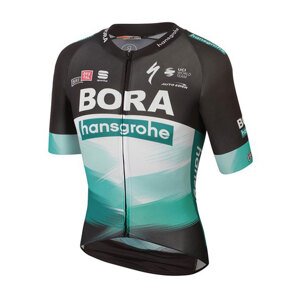 SPORTFUL Cyklistický dres s krátkým rukávem - BORA HANSGROHE 2020 - zelená/černá M