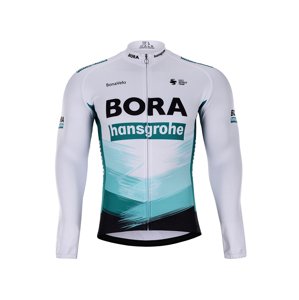 BONAVELO Cyklistický dres s dlouhým rukávem zimní - BORA 2021 WINTER - zelená/bílá/černá S