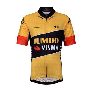 BONAVELO Cyklistický dres s krátkým rukávem - JUMBO-VISMA '22 KIDS - černá/žlutá