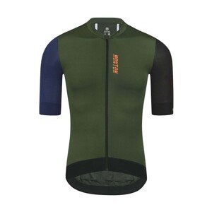 MONTON Cyklistický dres s krátkým rukávem - TRAVELER EVO - modrá/zelená/černá 2XL