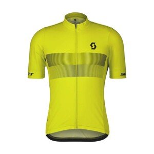 SCOTT Cyklistický dres s krátkým rukávem - RC TEAM 10 SS - černá/žlutá 2XL