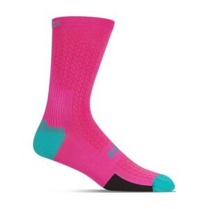 GIRO Cyklistické ponožky klasické - HRC TEAM - růžová/světle modrá S