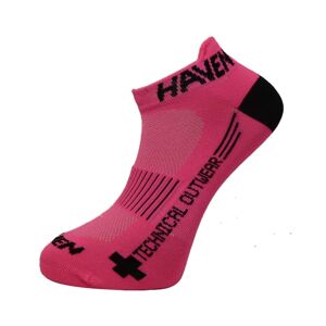 HAVEN Cyklistické ponožky klasické - SNAKE SILVER NEO 2PAK - černá/růžová 44-46