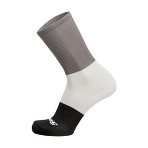 SANTINI Cyklistické ponožky klasické - BENGAL  - bílá/šedá/černá