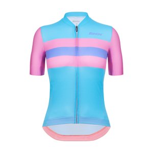 SANTINI Cyklistický dres s krátkým rukávem - ECO SLEEK NEW BENGAL - růžová/tyrkysová