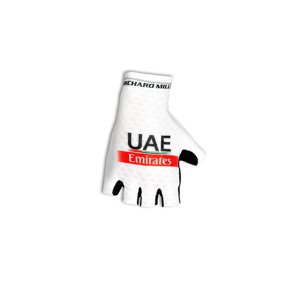 PISSEI Cyklistické rukavice krátkoprsté - UAE TEAM EMIRATES 2024 - bílá 2XL