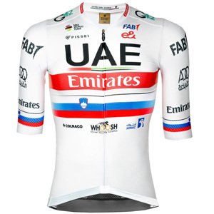 PISSEI Cyklistický dres s krátkým rukávem - UAE TEAM EMIRATES SLOVENIAN 2024 - bílá/červená XL