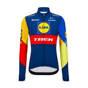 SANTINI Cyklistický dres s dlouhým rukávem zimní - LIDL TREK 2024 - modrá/červená/žlutá 3XL