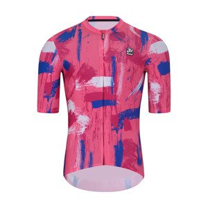 HOLOKOLO Cyklistický dres s krátkým rukávem - STROKES - růžová/modrá S