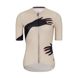 RIVANELLE BY HOLOKOLO Cyklistický dres s krátkým rukávem - HANDS LADY - béžová/černá S