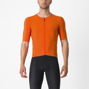 CASTELLI Cyklistický dres s krátkým rukávem - PREMIO BLACK - oranžová 3XL