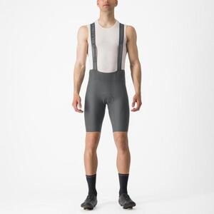 CASTELLI Cyklistické kalhoty krátké s laclem - ESPRESSO - šedá