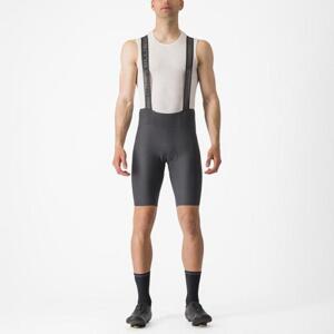 CASTELLI Cyklistické kalhoty krátké s laclem - ESPRESSO - šedá 3XL