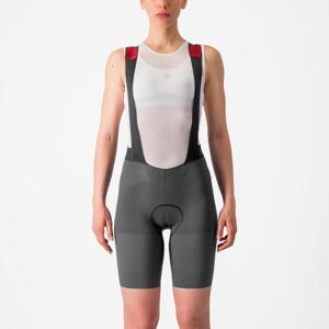 CASTELLI Cyklistické kalhoty krátké s laclem - PREMIO BLACK - šedá S