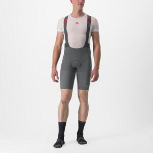 CASTELLI Cyklistické kalhoty krátké s laclem - PREMIO BLACK - šedá XS