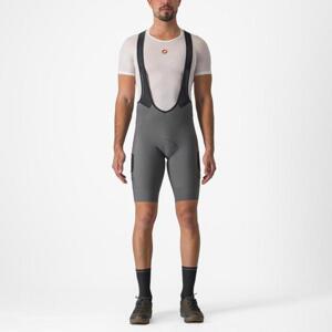 CASTELLI Cyklistické kalhoty krátké s laclem - UNLIMITED CARGO - šedá S