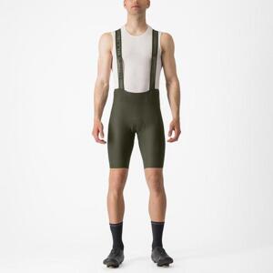 CASTELLI Cyklistické kalhoty krátké s laclem - ESPRESSO - zelená XL