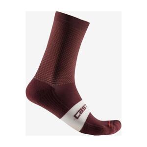 CASTELLI Cyklistické ponožky klasické - ESPRESSO 15 - bordó 40-43