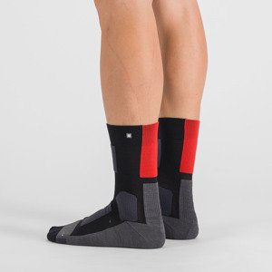SPORTFUL Cyklistické ponožky klasické - PRIMALOFT - černá/červená S-M