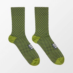 SPORTFUL Cyklistické ponožky klasické - CHECKMATE - zelená