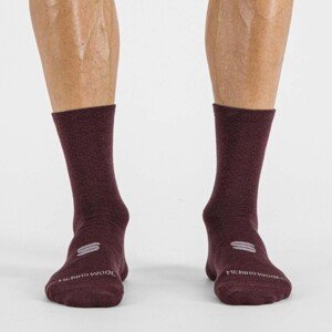 SPORTFUL Cyklistické ponožky klasické - MATCHY WOOL 18 - bordó M-L