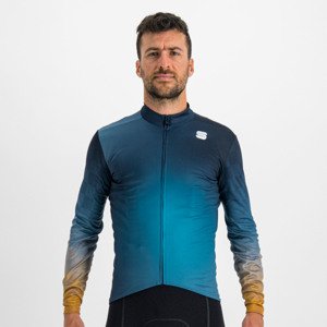SPORTFUL Cyklistický dres s dlouhým rukávem zimní - ROCKET THERMAL - modrá/hnědá