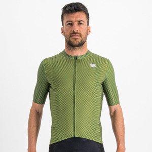 SPORTFUL Cyklistický dres s krátkým rukávem - CHECKMATE - zelená
