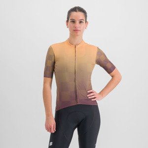 SPORTFUL Cyklistický dres s krátkým rukávem - ROCKET - béžová/fialová S