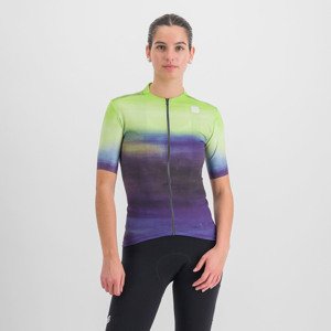 SPORTFUL Cyklistický dres s krátkým rukávem - FLOW SUPERGIARA - světle zelená/fialová M