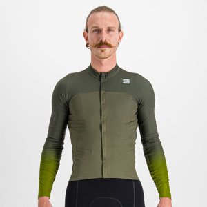SPORTFUL Cyklistický dres s dlouhým rukávem zimní - BODYFIT PRO - zelená 2XL