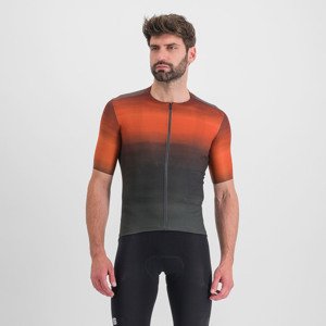 SPORTFUL Cyklistický dres s krátkým rukávem - FLOW SUPERGIARA - oranžová/šedá