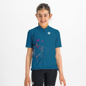 SPORTFUL Cyklistický dres s krátkým rukávem - CHECKMATE - modrá 8Y