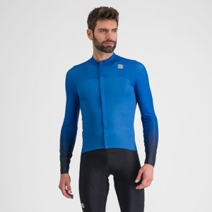SPORTFUL Cyklistický dres s dlouhým rukávem zimní - BODYFIT PRO - modrá