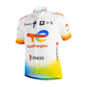 SPORTFUL Cyklistický dres s krátkým rukávem - TOTAL ENERGIES KIDS - bílá/vícebarevná 8Y