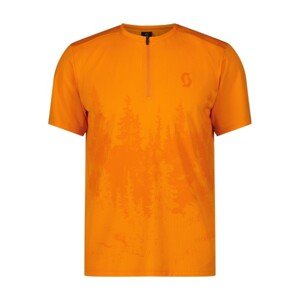 SCOTT Cyklistický dres s krátkým rukávem - TRAIL FLOW ZIP W - oranžová 2XL